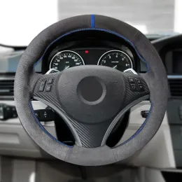 BMW 1 3シリーズE82 E87 120i 130i E90 320I 325i 335i 2008-2013 X1 E84 2011 Car Inner Steering Wheel Cover Suede Leather Trim