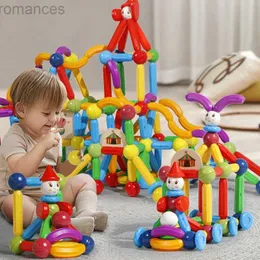 Magneter Magnetic Toys MagPlayer Kids Magnetic Construction Building Blat Tiles Puzzle Toy Magnetic Sticks Rods Montessori STEM Toy for Children Gift 240409