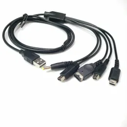 100pcs 1.2m 5 in 1 USB Charging Adapter Cable Charger Cord For PSP Nintendo 3DS XL LL DSI NDSL GBA SP Wii U Console
