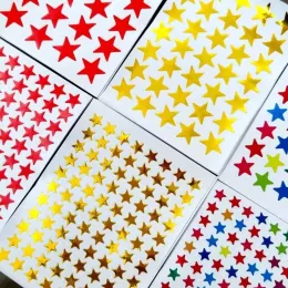 (1 Pack = 10 Sheets) Klassiska Stationery-klistermärken Självhäftande stjärnor Stickers Etikett för att belöna barnstudenter