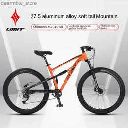 Bisikletler Limit 27.5 inç MTB Tam Süspansiyon Downhill Bisiklet Hidrolik Disk Fren Yumuşak Kuyruk Dağ Bisikleti 9 Hızlı Kros Bisiklet L48