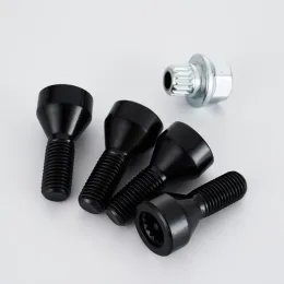 4pcs M14x1.25 عجلات مضادة للسرقة سبيكة الصلب قفل البراغي صيغة أمان مغلقة Acorn Lug Nut مفتاح لـ BMW Mini R50