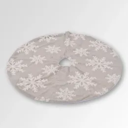 Snowflake Christmas Tree Skirt Party Christmas Party New Year Decorities Flannelette Christmas Tree Skirt Home Festival Supplies