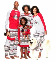 Família de Natal Pijama Família Matching Roupfits Mãe Mãe Crianças Crianças Conjuntos de Pijama de Pijama Impressa Nighty Nighty YHM9576285