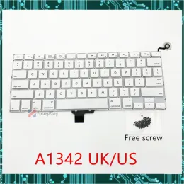 Teclados novos para a Apple MacBook 13 "A1342 Substituição do teclado com parafuso UK UK Padrão White MC207 MC516 2009 2010 Ano