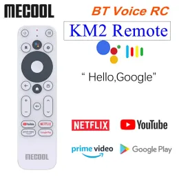 Caixa Original MECOOL KM2 Voice Remote Control Substituição para KM2 Google Netflix Prime Vídeo 4K Certificado Voice Android TV Box