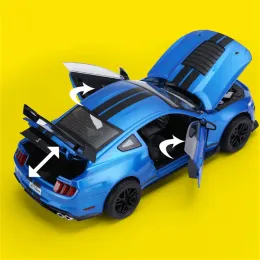 1/18 Ford Mustang Shelby GT500 Sports Auto Sports Model Diecast Toy Racing Vehicles Auto Modello Sound and Light Childrens regalo