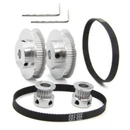 1/2Set GT2 Synchronous Wheel 60 Teeth 20 Teeth 8mm 5mm Bore Width 6mm Aluminum Timing Pulley with Length 200mm Belt with Wrench