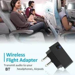 Tillbehör Bluetooth 5.0 Airplane Airline Flight Adapter trådlös sändare 3,5 mm Jack Audio Adapter Dongle för Headp R7i4