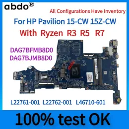 Moderkort DAG7BFMB8D0 DAG7BJMB8D0.FOR HP Pavilion 15CW 15ZCW Laptop Motherboard.With AMD CPU R3 R5 R7.L22761001 L22762001 L46710601