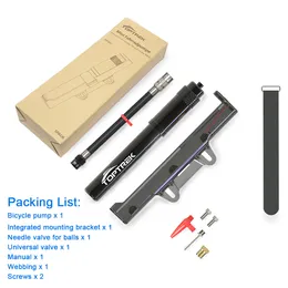 Pompa per biciclette Toptrek 260psi Pompa ad aria per bici ad alta pressione mini Flammatore di pneumatici leggero portatile Schrader Presta Valve Bike Pump