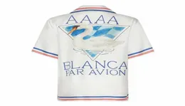 Casabblannca Swan قمصان بيضاء بلانس بام أفيون رجل الموضة الصيفية الشاطئ الشاطئ تي شيرت هاواي FZCS1435355251