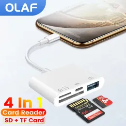 OTG Type C Card Reader Lightning to USB OTG Converter Adapter per iPhone iPad 4 in 1 USB Flash Drive Camera SD CardReader