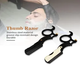 Stainless Steel Thumb Razor BarbershopFamily Beard Cutting Tool Two Color Options High Quality Men Shaving Knife Hair Removal Too7389443