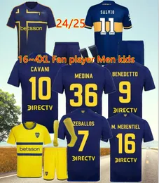 2024 2025 Boca Juniors Futbol Formaları 24 25 Erkek Çocuk Kiti Maradona Varela Cavani Benedetto Lucas Janson Medine Medine Futbol Forar Hayranlar Sürüm Çocuk Üniforması