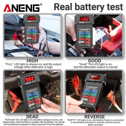 ANENG BT-171 12V Digital Battery Tester Car Battery Indicator med alligatorklipp LED-batteristatusindikator Electrician Tool