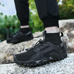 Herrvandringskor aqua skor manlig snabbtorkande antislipande sneakers berg vandring simning vatten skor mjuka män avslappnade sneakers