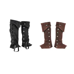 Pirate Boot Toplar Ayakkabı Bandaj Botları Kapak Kostüm Aksesuarları Steampunk Asker Boot Top Cadılar Bayramı Festivali için