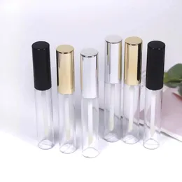 보관 병 빈 10ml 둥근 맑은 립글로스 튜브 블랙 골드 실버 캡 화장품 컨테이너 병 50pc