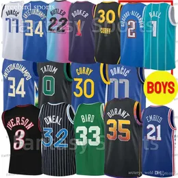 Maglie da basket retrò iverson Lillard 30 Curry Luka Bird 32 Shaq Oneal Carter Tatum 34 Giannis Jokic Thrownack Ed Boys Mens Maglie