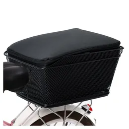 Rear Bike Basket Bicycle Bag Large Capacity Metal Wire Waterproof Rainproof Cover Mtb Cycling y240329