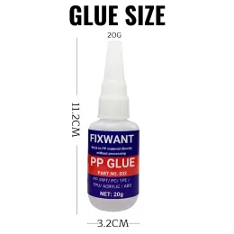 20g Fixwant Instant PP Glue PPT PCTPE TPU ACRYLIC ABS接着スティックプラスチック材料を処理せずに乾燥させることなくプラスチック材料