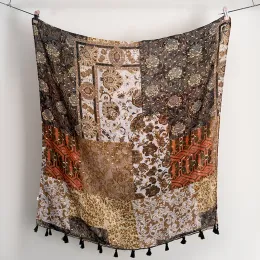 Aztec Shimmer etnico Bronzing Bronzing Floral Tasel Vischer Scialle di sciarpa ad alta qualità BUFANDAS Muslim Hijab Sjaal 180*90 cm