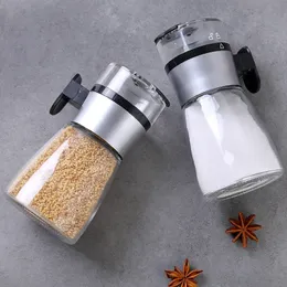 Kökspusning av saltdispenser Pepper Shaker Spice Shaker Spice Jar Push-typ konserverad kryddor Shaker Kitchen Supplies