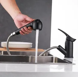 Kitchen Faucets Grifos De Cocina Swivel Pull Out Kitchen Sink Faucet WaterSaving black Basin Crane Mixer Brass Tap WF7005 T200423688372
