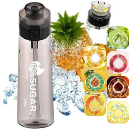 Garrafa de água com sabor de ar de 650 ml com vagens de sabor 0 açúcar para meninas esportes ao ar livre Plástico copo de frutas de frutas up Drinkware 240409