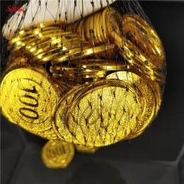 50/100st Nya pokercasinochips bitcoin -modell bitcoin guldplätering av plastpirat guldmynt spel valuta skattmynt 6z