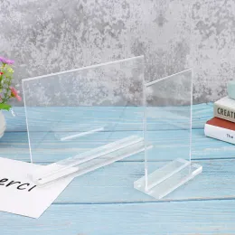 1pcs Double Side Acrylic Display Stand T Shape Slanted Sign Holders Desktop Paper Menu Holder Advertising Price Display Board