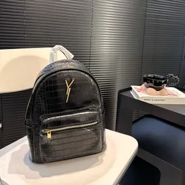 New Womens Designers Crocodile Print Backpack Neutral Canvas Leather Hand Held Backpack Luxury Pack Rucksack Handbag