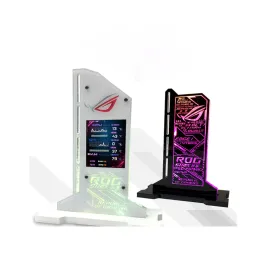 Cooling ROG GPU Bracket MSI VGA Vertical Holder With LED 2.4 Inch Screen LED Temperature DATA Monitor 5V ARGB 3PIN 12V RGB 4P AURA SYNC