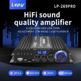 アンプLepy LP269Pro 4.1チャネルアンプBluetooth 5.0同軸SD FM機能サブウーファー出力ホームシアターアンプフィリフィードル
