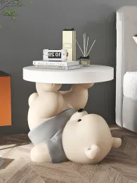홈 장식 활발한 곰 동상 측 테이블 북유럽 거실 동물 커피 테이블 소파 코너 테이블 방 장식 침대 옆 찬장
