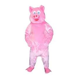 Trajes de mascote mascote fantasias de espuma de porco rosa luxuoso vestido de chique de chantagem mascote de halloween traje sdqb