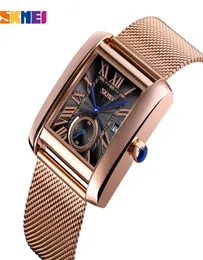 Skmei Brand Business Watches Men Quartz Wristwatches Top Luxo Retângulo Dial Dial