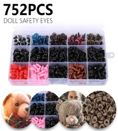 752pcs Renkli Plastik El Sanatları Güvenlik Gözleri Oyuncak Ayı Yumuşak Peluş Oyuncak Hayvan Bebek Amigurumi DIY Aksesuarları 2012035713416