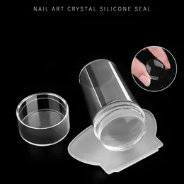 Ny 2024 Född vackra nagelkonstmallar Clear Jelly Silicone Stamper Enail Stamping Plate Scraper med Cap Transparent Nail Stamper för Born