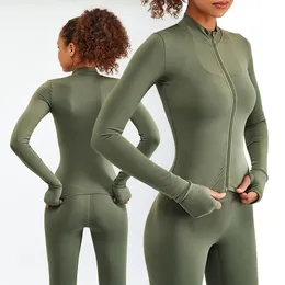 EST con cerniera a maniche lunghe set da yoga 2 pezzi in palestra di fitness ad alta vita sportiva da ginnastica sportiva Women wailstracksuit accademica 240402