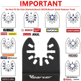 Vearter 2 Pack Carbid Oszillierende Multi-Tool-Schwung-Sägen-Klingen Schnellfreisetzung für schwere Hartmaterialnägel und Schrauben