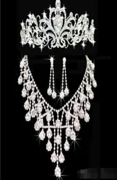 Tiaras Gold Tiaras Taçlar Düğün Saç Takı Neceklace Küpe Ucuz Bütün Moda Kızlar Akşam Balo Elbiseleri Accessor4022472