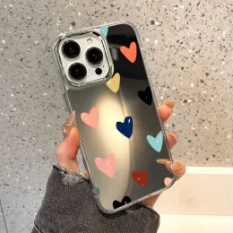 Colonful Love Heart Case for iPhone 15 14 11 12 13 Pro Max Xr XR Max iPhone11 iPhone14 Soft Silicone Cover Funda Funda