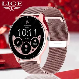 الساعات النسائية Lige Smartwatch Bluetooth Call صوت مساعد معدل ضربات القلب الساعات الرياضة للياقة البدنية تعقب سوار ذكي Wather Women 240409