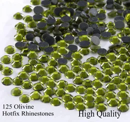 Olivine SS6 SS10 SS16 SS20 SS30 Olivine Shiny Glass Flatback Hotfix Rhines For Wedding Dress Accessories5735721