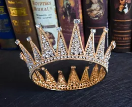 Europeisk stil retro blinkande bling bling brud rund kronkyrka bröllop prinsessan huvudbonad tiaras huvudtillbehör3397041