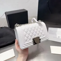 Tasarımcı çanta markası lüks kadın gerçek deri omuz çantası klasik çocuk crossbody çanta kadın kılıfları moda gümüş zincir omuz çantaları çift harfli çantalar