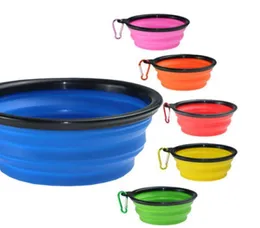 Pet Dog Bowls Sile Puppy Bowl Bowl الأحياء الأليف الأوعية مع تسلق الإبزيم في الهواء الطلق السفر الكلب Food3811595