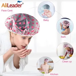 1st. Ny vattentät mössa förtjockar duschkappen återanvändbar färg elastisk turban hårvård badkapital för kvinnors hårtillbehör